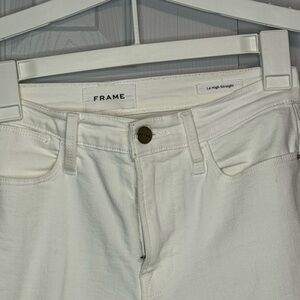 Frame Denim Ivory High Waist Straight Jeans